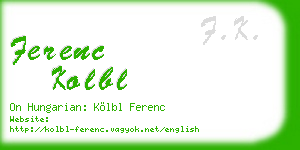 ferenc kolbl business card